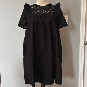 Zara Basic women’s cotton woven dress black  size M